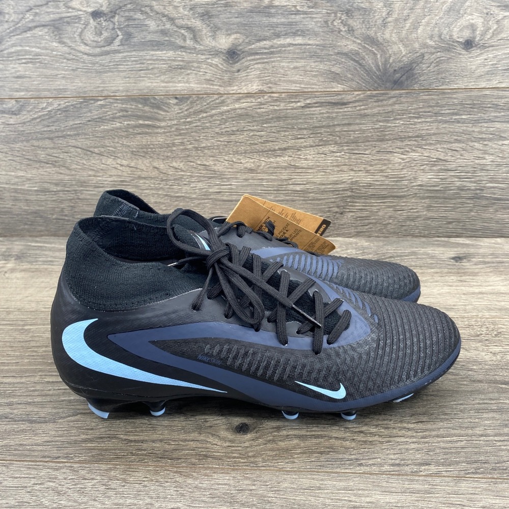 Nike Phantom 6 Academy Soccer Cleats Youth 6.5 Black Blue Dynamic Fit HQ2278-001